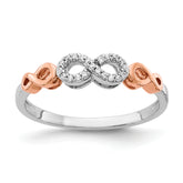 10K Rose Gold w/White Rhodium Diamond Infinity Ring